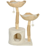 37 Inch Modern Cat Tree w/ Wooden Scratching Post