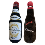 Wine Bottle Squeaky Dog Plush Toy (Bark'gundy Red Whine)