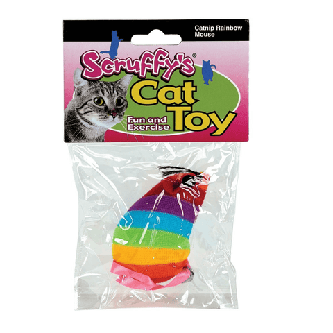 Scruffy's Catnip-Infused Rainbow Mouse Toy for Cats