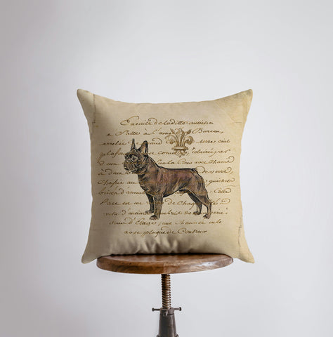 French Bull Dog Beige Throw Pillow