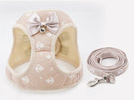 Grid Pattern Cat Chain Traction Rope Set With Chest Harness And Collar