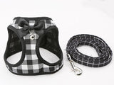 Grid Pattern Cat Chain Traction Rope Set With Chest Harness And Collar