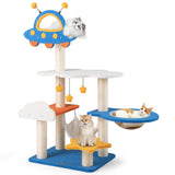 49 Inches Tall Cat Tree With UFO Top Perch Space Capsule And Sisal