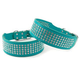 2" Width 5 Rows Rhinestone Dog Collars
