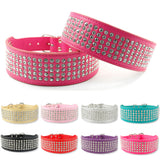 2" Width 5 Rows Rhinestone Dog Collars