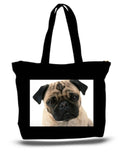 Pug Dog Large Tote Bag