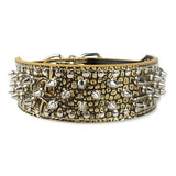 2 Inch Wide Spiked Studded Leather Collars