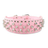 2 Inch Wide Spiked Studded Leather Collars