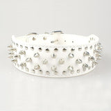 2 Inch Wide Spiked Studded Leather Collars