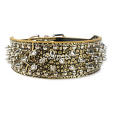 2 Inch Wide Spiked Studded Leather Collars