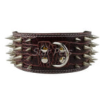 3" Wide Sharp Spiked Studded Leather Dog Collars