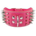 3" Wide Sharp Spiked Studded Leather Dog Collars