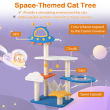 49 Inches Tall Cat Tree With UFO Top Perch Space Capsule And Sisal