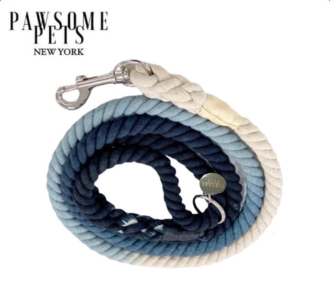Rope Dog Leash- Ombre Dark Blue