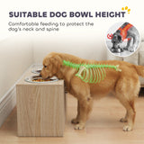 Elevated Dog Bowls with Storage Cabinet,  2 Stainless Steel Bowls