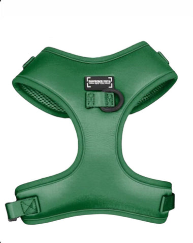 Adjustable Silk Dog Harness Dark Green