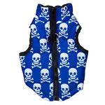 Blue Skull Pattern Dog Down Coat