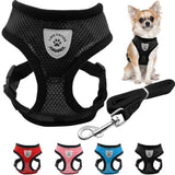 Breathable Mesh Small Dog Pet Harness and Leash