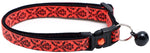 Black Damask On Neon Orange/Neon Pink Breakaway Cat Collar