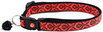 Black Damask On Neon Orange/Neon Pink Breakaway Cat Collar