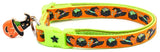 Witches Brew Orange  Green Cat Collar