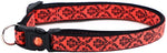 Black Damask On Neon Orange/Neon Pink Breakaway Cat Collar