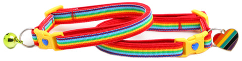 Retro Rainbow Stripe Cat Collar