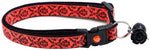 Black Damask On Neon Orange/Neon Pink Breakaway Cat Collar