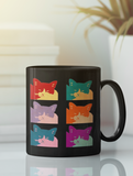 Cats Today Dark Portrait Pop Art Print Mug