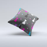 Color Vector Cats Ink-Fuzed Decorative Throw Pillow