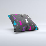 Color Vector Cats Ink-Fuzed Decorative Throw Pillow