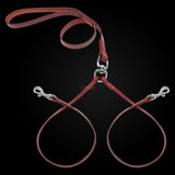 Leather Double Dog Leash