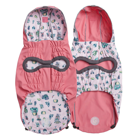 Reversible Elasto-Fit Dog Raincoat - Pink