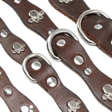 Genuine Leather Dog Collar Soft Adjustable Studded