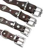 Genuine Leather Dog Collar Soft Adjustable Studded