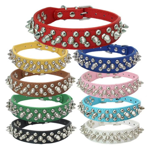 Spiked Studded Leather Dog Collar