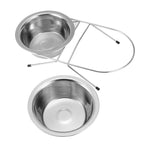 Stainless Steel Pet Double Bowl With Raised Stand