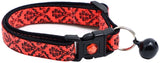 Black Damask On Neon Orange/Neon Pink Breakaway Cat Collar