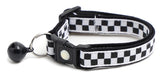 Black And White Checks Cat Collar
