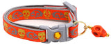 Gold Glitter Skulls Breakaway Cat Collar