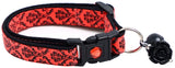 Black Damask On Neon Orange/Neon Pink Breakaway Cat Collar