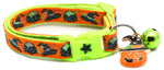 Witches Brew Orange  Green Cat Collar