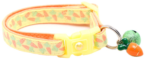 Pastel Carrots On Yellow Cat Collar