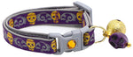 Gold Glitter Skulls Breakaway Cat Collar