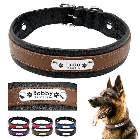 Large Genuine Leather Dog Collar