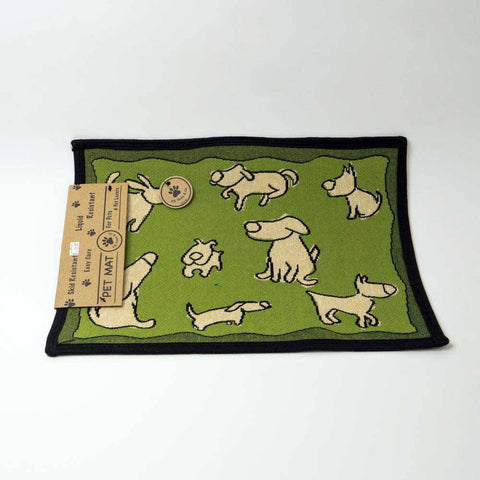 PB Paws & Co. Pet Collection Tapestry Mat, Dog Group Leaf Pattern