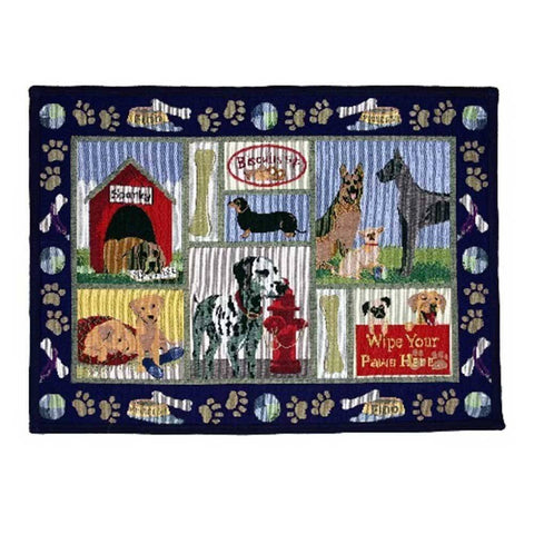 PB Paws & Co. Pet Collection Tapestry Pet Mats, Dog Multi Pattern