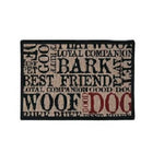 PB Paws & Co. Pet Collection Tapestry Pet Mats, Good Dog Taupe Pattern