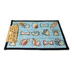 PB Paws & Co. Tapestry Pet Mats Seashore Dogs Pattern Aegean Blue