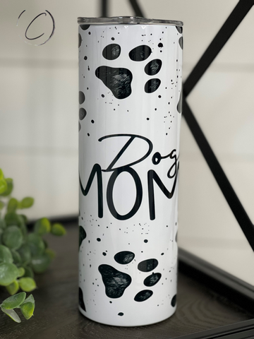 Paw Print Dog Mom 20oz Skinny Tumbler Cup